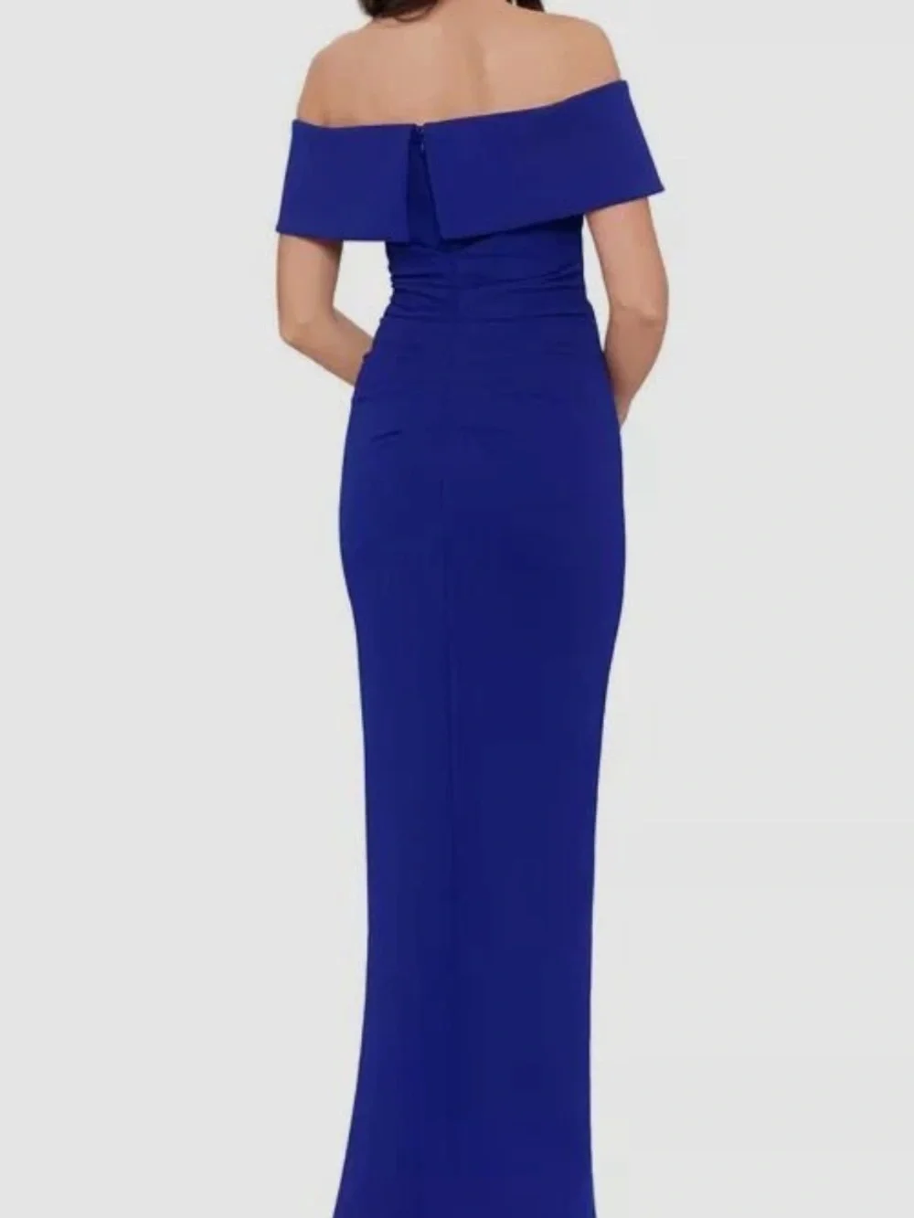 NEW X by Xscape Ruffled Off-the-Shoulder Gown Blue Size 10 Evening Formal NWT